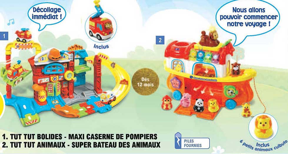 tut tut bolides - maxi caserne de pompiers, tut tut animaux - super bateau des animaux