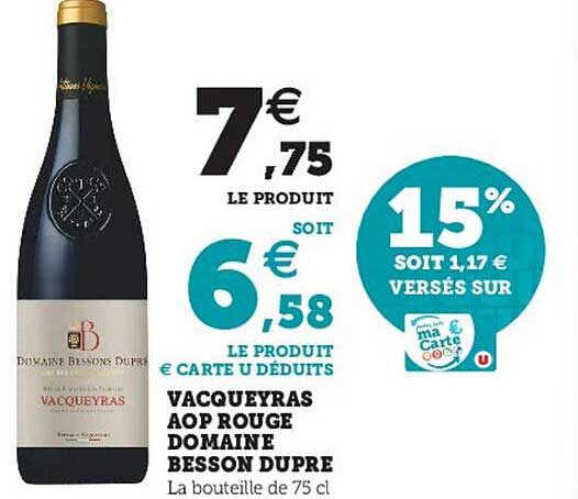 vacqueyras aop rouge domaine besson dupré