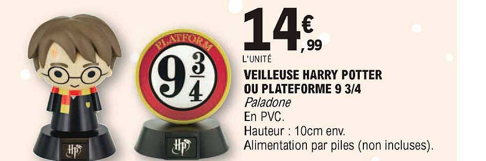 veilleuse harry potter ou plateforme 9 3-4 paladone