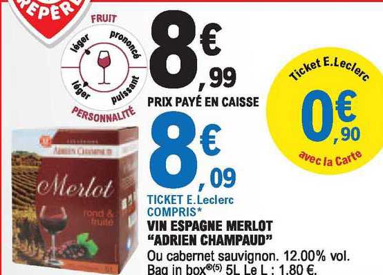 vin espagne merlot "adrien champaud"