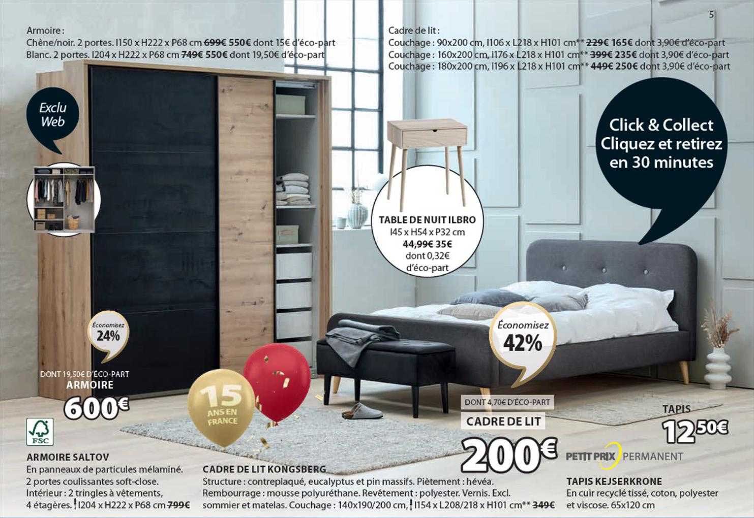 Armoire Saltov, Cadre De Lit Kongsberg, Tapis Kejserkrone