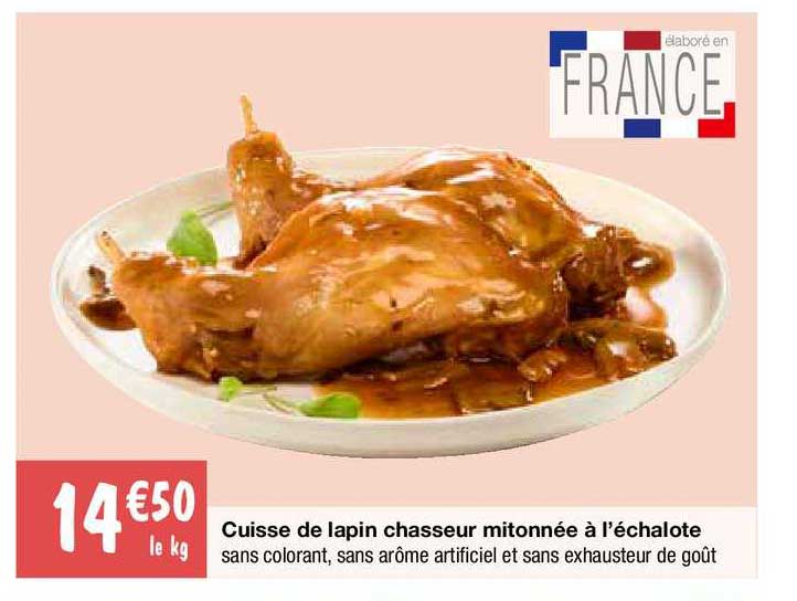 cuisse de lapin chasseur mitonnée à l'échalote