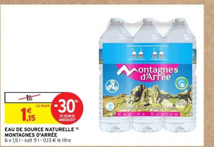 eau de source naturelle montagnes d'arrée