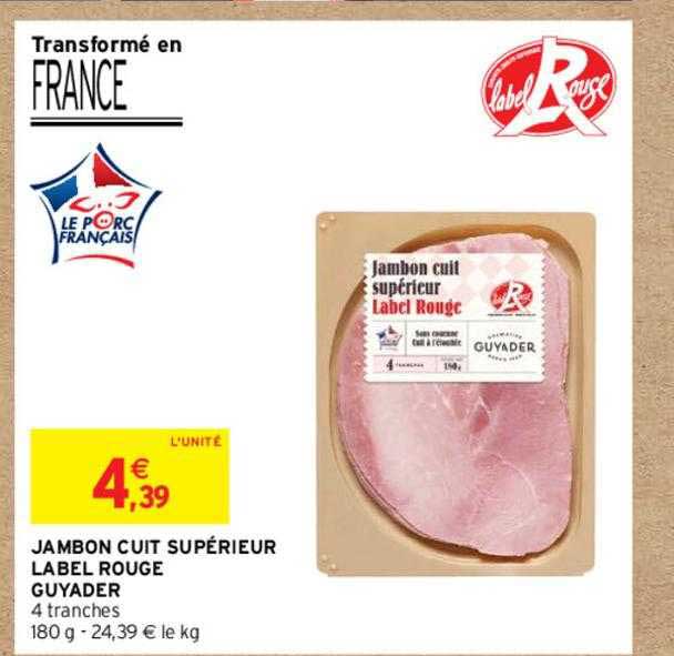 Jambon Cuit Supérieur Label Rouge Guyader