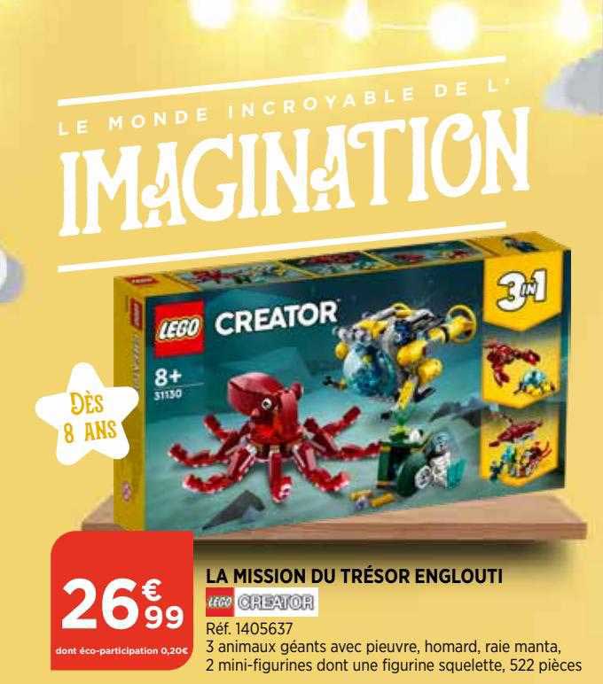 la mission du trésor englouti lego creator
