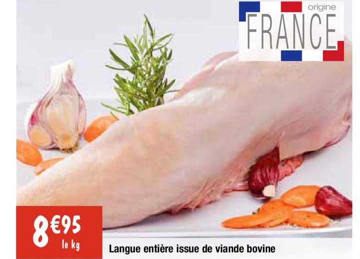 langue entière issue de viande bovine