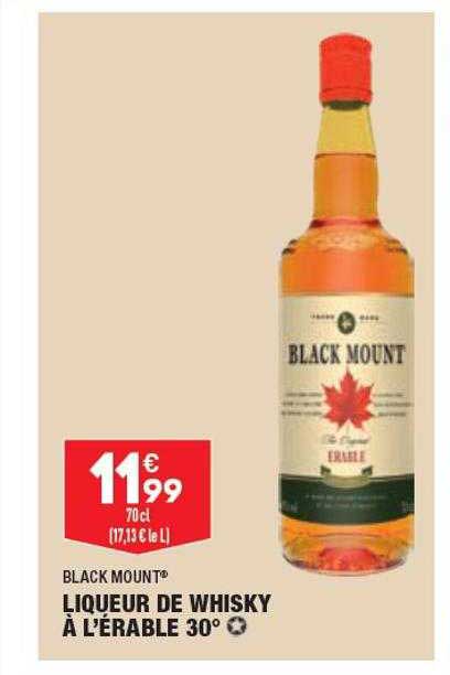 Liqueur De Whisky à L'érable 30° Black Mount