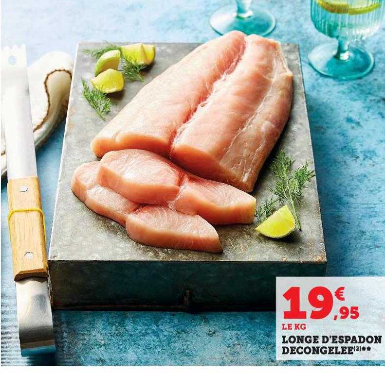longe d'espadon décongelée