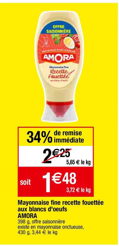 Mayonnaise Fine Recette Fouettée Aux Blancs D'oeufs Amora