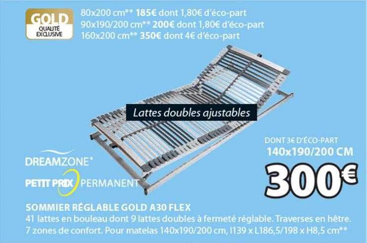 sommier réglable gold a30 flex