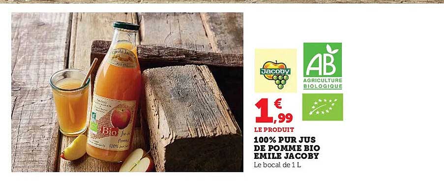 100% pur jus de pomme bio émile jacoby