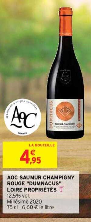 aoc saumur champigny rouge "dumnacus" loire propriétés