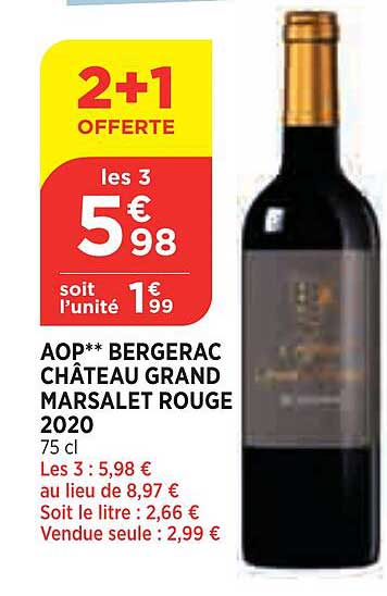 aop bergerac château grand marsalet rouge 2020
