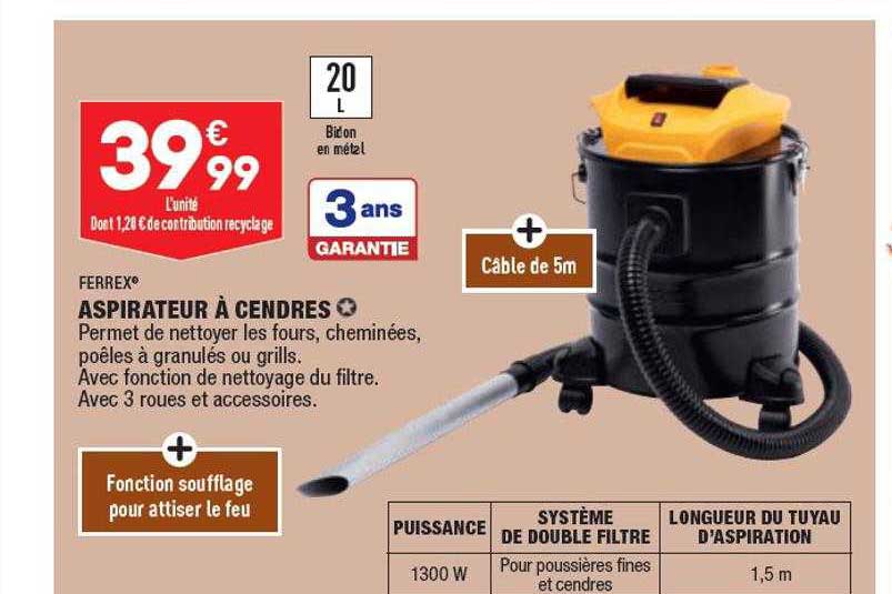 aspirateur à cendres ferrex