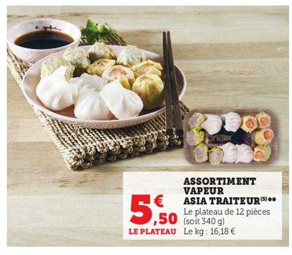 assortiment vapeur asia traiteur