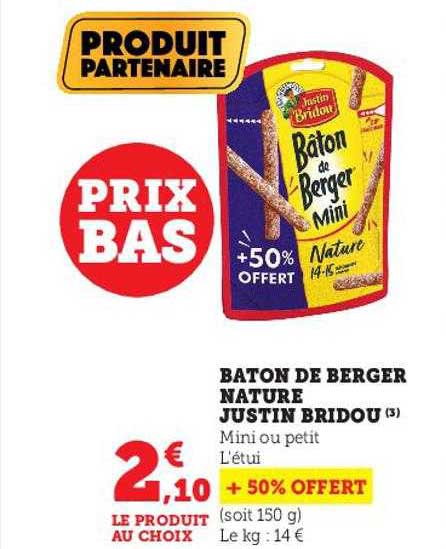 bâton de berger nature justin bridou