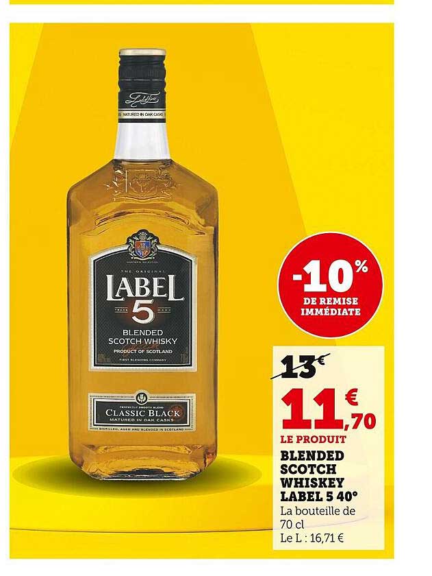 Blended Scotch Whiskey Label 5 40°