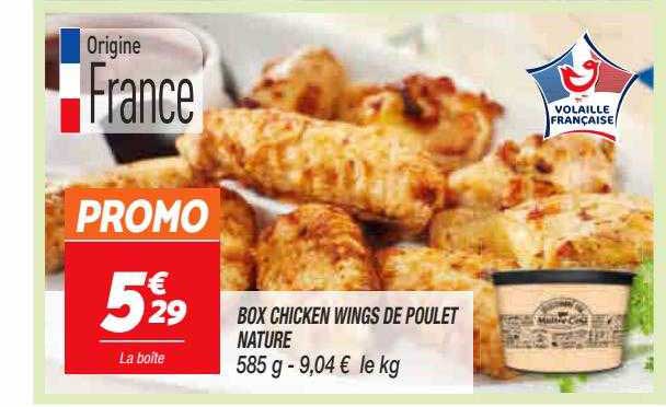 box chicken wings de poulet nature