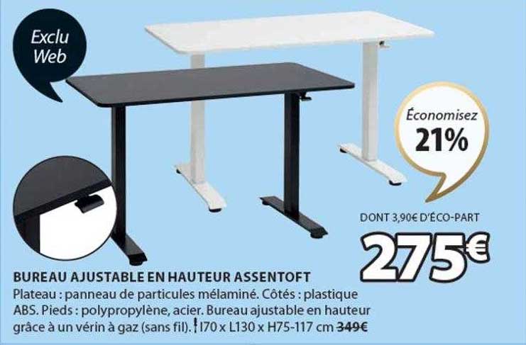 Bureau Ajustable En Hauteur Assentoft