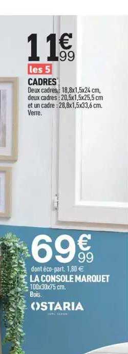 cadres, la console marquet ostaria