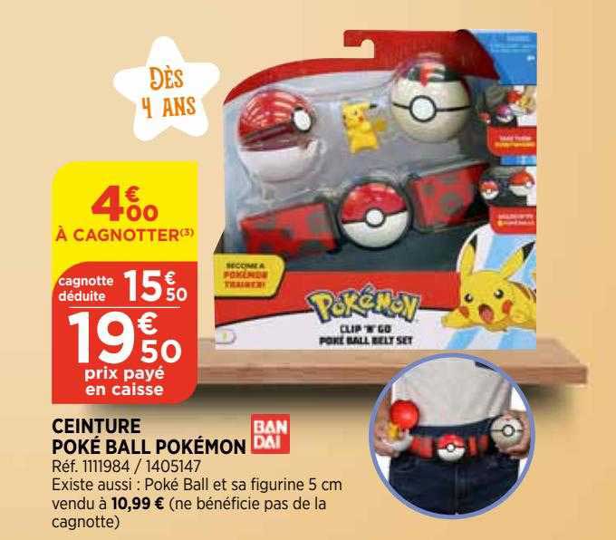 ceinture poké ball pokémon bandai