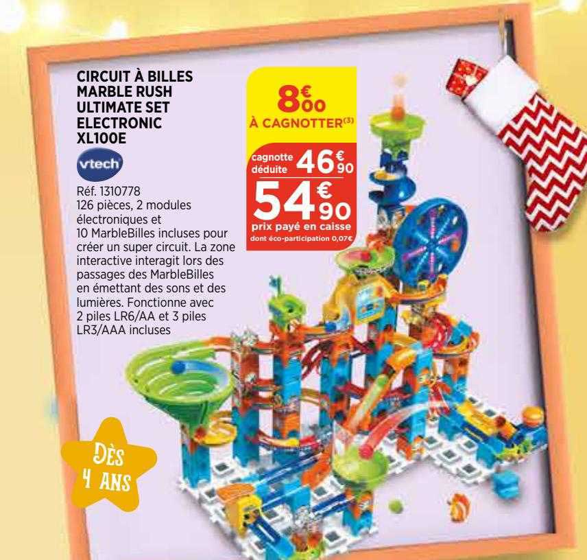 circuit à billes marble rush ultimate set électronic xl100e vtech