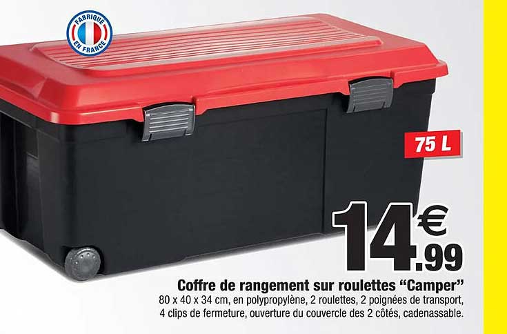 Coffre De Rangement Sur Roulettes "camper"