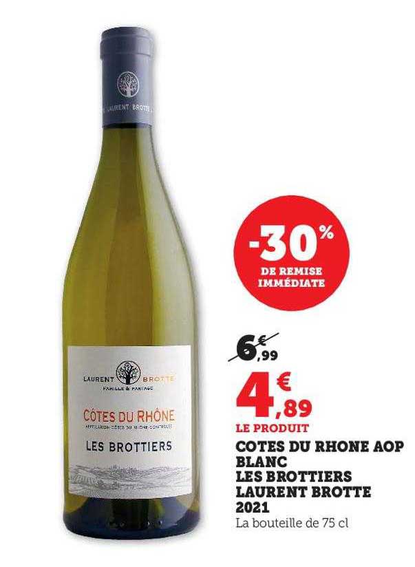 côtes du rhône aop blanc les brottiers laurent brotte 2021