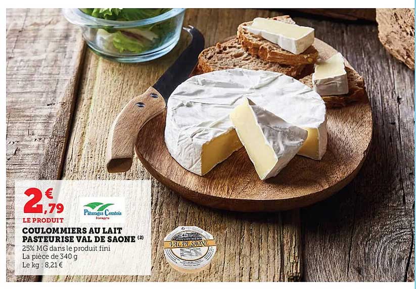 coulommiers au lait pasteurisé val de saone