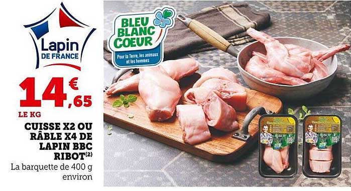 cuisse x2 ou râble x4 de lapin bbc ribot