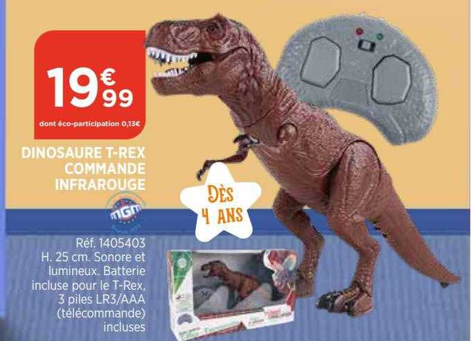dinosaure t-rex commande infrarouge