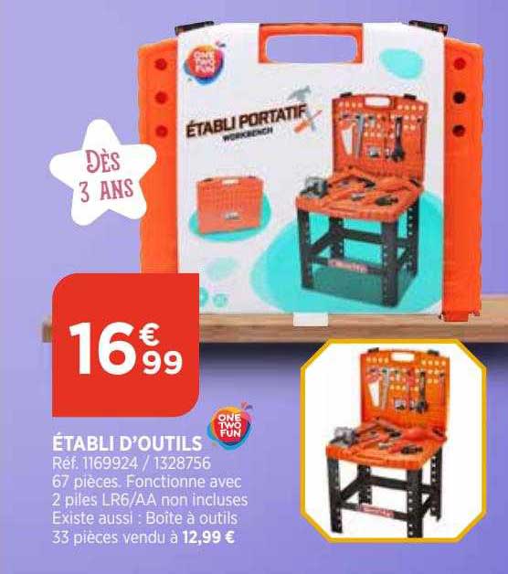 établi d'outils one two fun