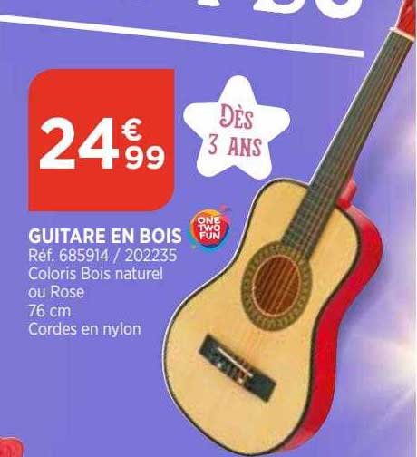 guitare en bois one two fun