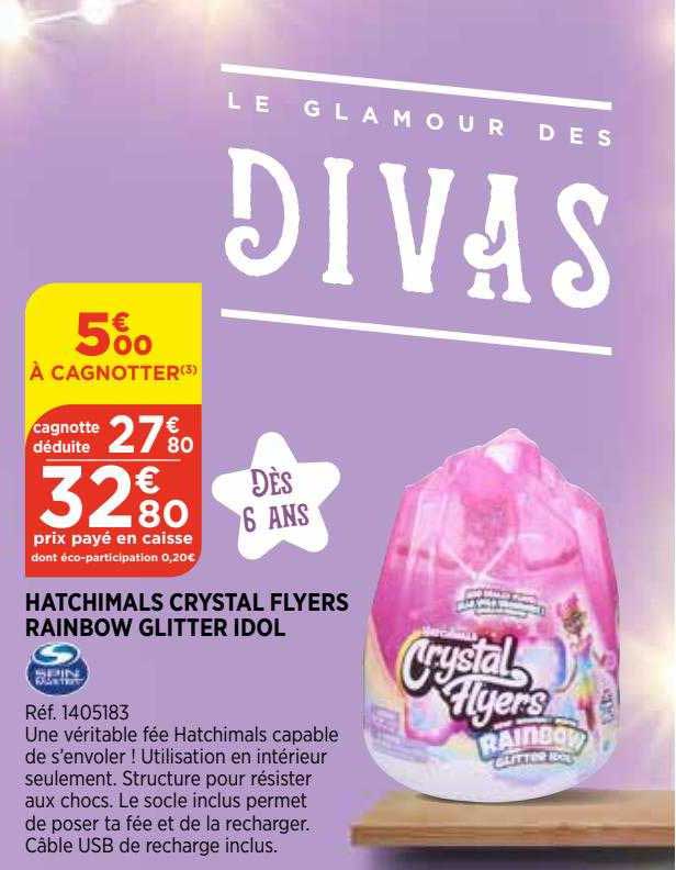 hatchimals crystal flyers rainbow glitter idol spin master