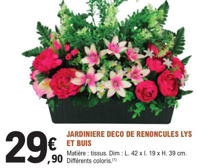 Jardinière Déco De Renoncules Lys Et Buis