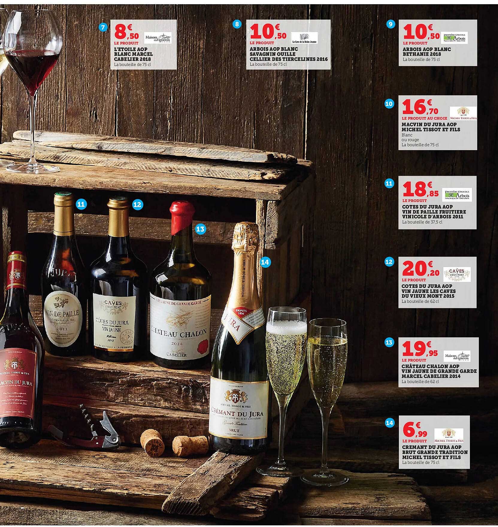 l'étoile aop blanc marcel cabelier 2018, arbois aop blanc savagnin ouille cellier des tiercelines 2016, arbois aop blanc béthanie 2018, macvin du jura aop michel tissot et fils