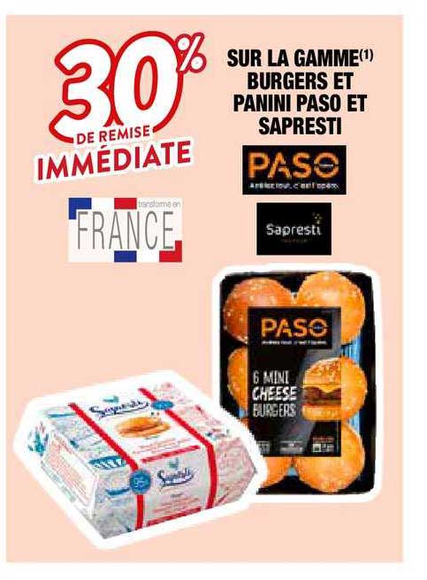 La Gamme Burgers Et Panini Paso Et Sapresti