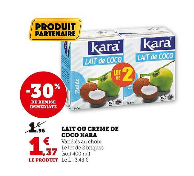 Lait Ou Crème De Coco Kara