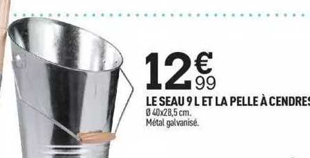 le seau 9l et la pelle à cendres