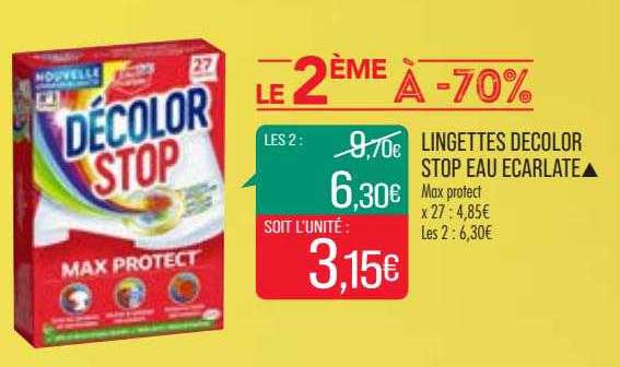 lingettes décolor stop eau écarlate