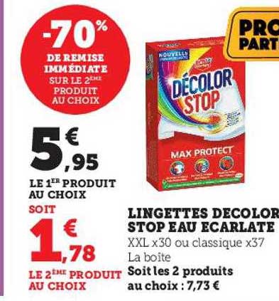 lingettes décolor stop eau ecarlate