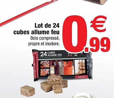 lot de 24 cubes allume feu