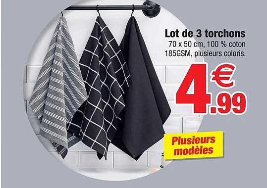 Lot De 3 Torchons