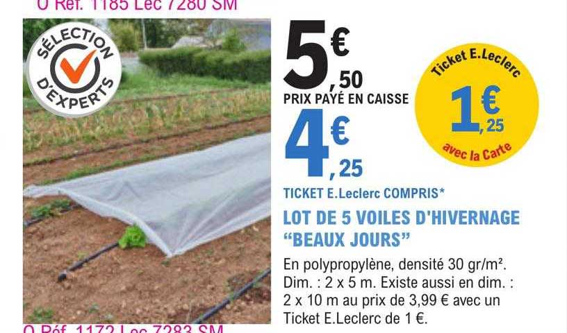 lot de 5 voiles d'hivernage "beaux jours"