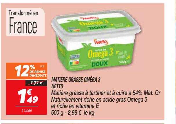 matière grasse oméga 3 netto