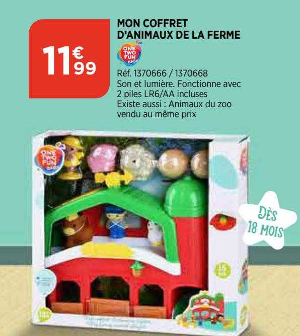 mon coffret d'animaux de la ferme one two fun