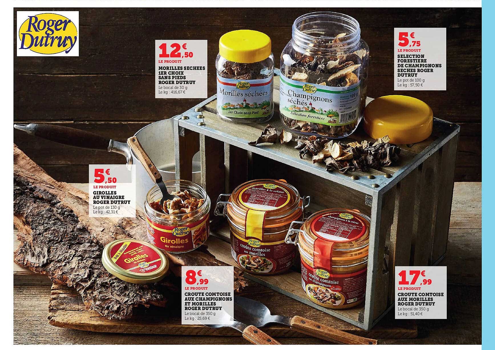 morilles séchées 1er choix sans pieds roger dutruy, sélection forestière de champignons séchés roger dutruy, croute comtoise aux morilles roger dutruy, croute comtoise aux champignons et morilles