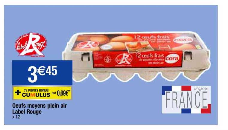 oeufs moyens plein air label rouge