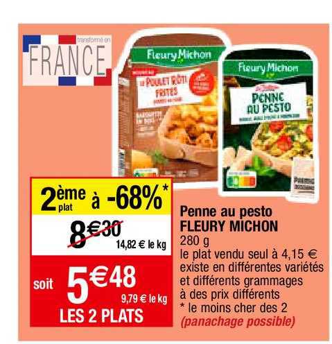 penne au pesto fleury michon