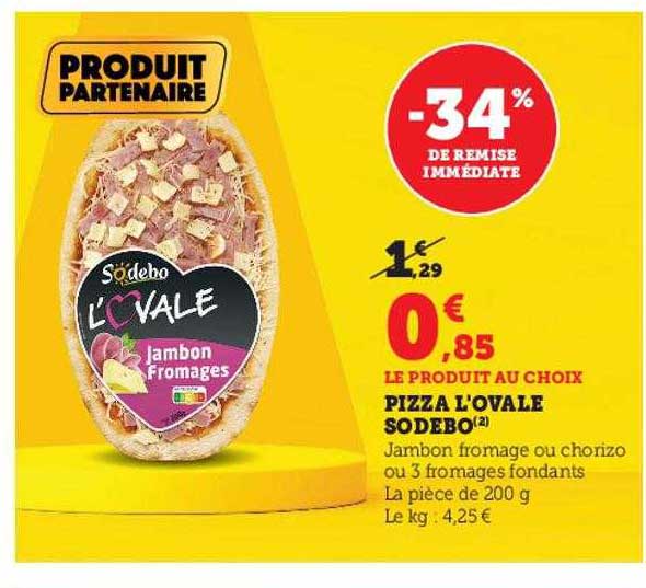 Pizza L'ovale Sodebo